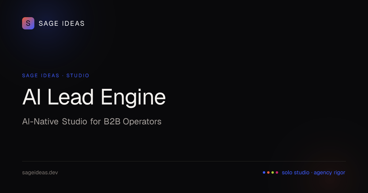 AI Lead Engine — from $2,200 — Sage Ideas